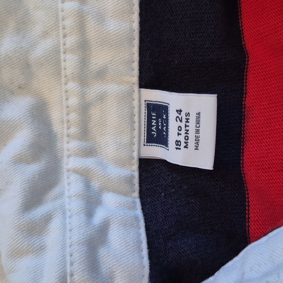 Janie and Jack boys 18 - 24 months blue, red, white long sleeve polo shirt VGUC - Picture 2 of 5